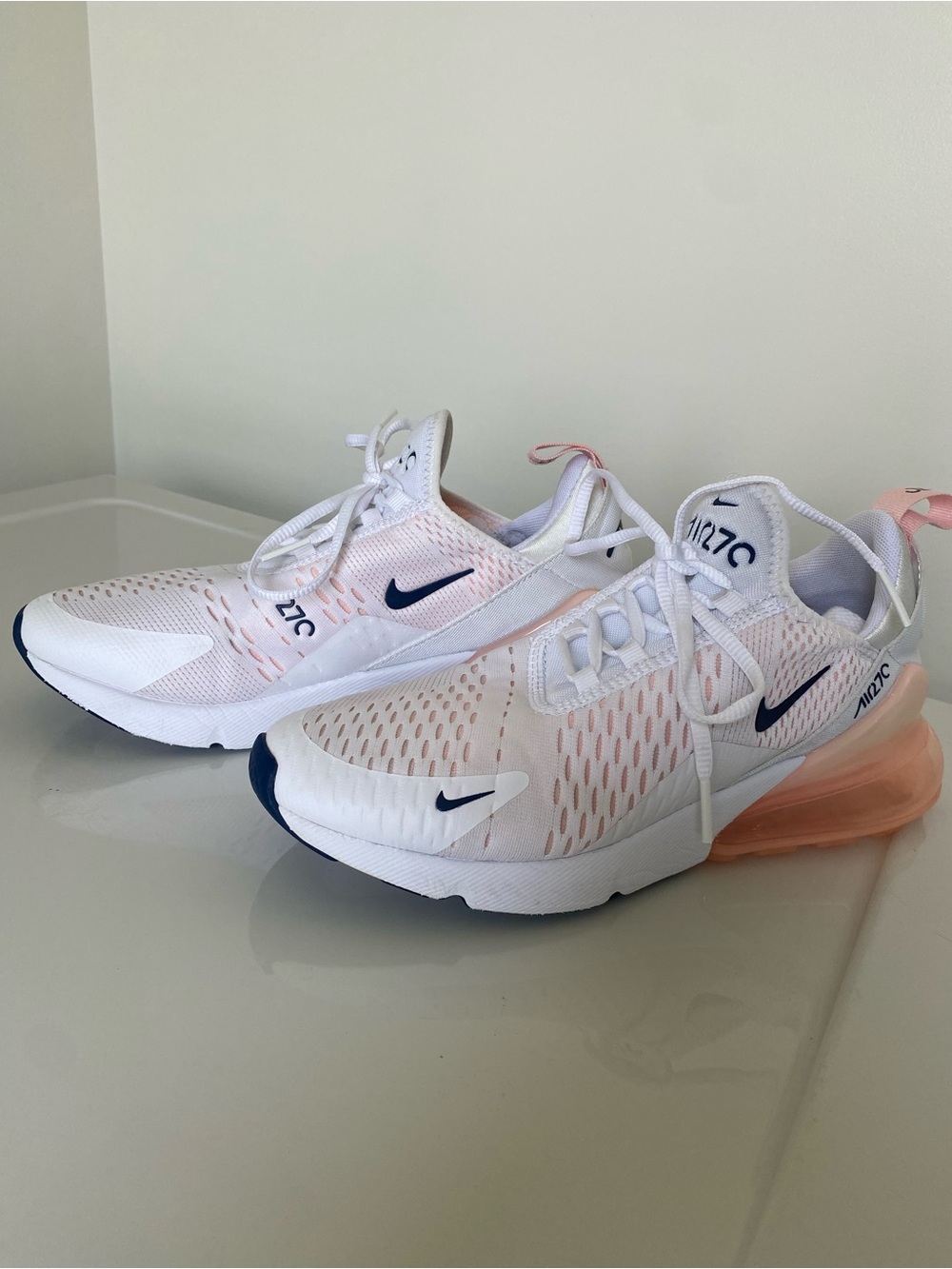 Nike White Sneakers with Soft Pink Accents - Picture 3 of 9